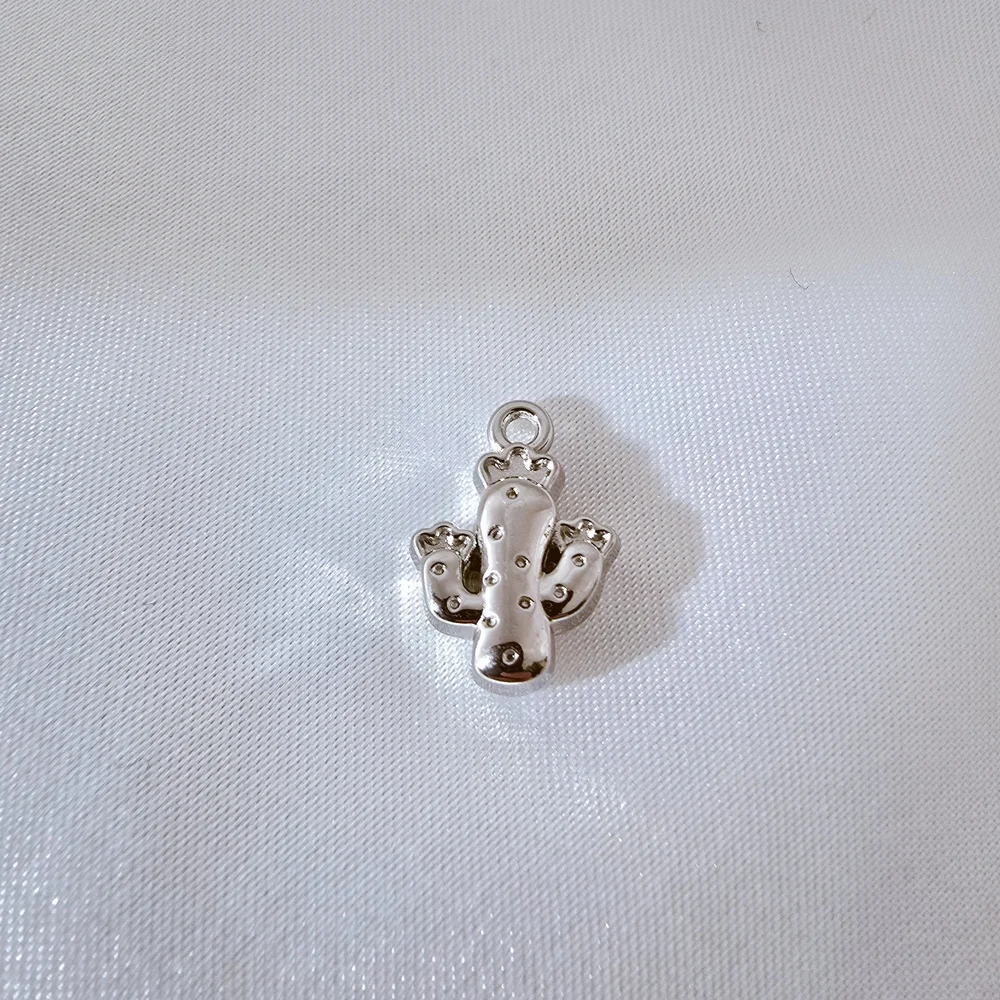 Silver Tone‎ Cactus Charm Pendant